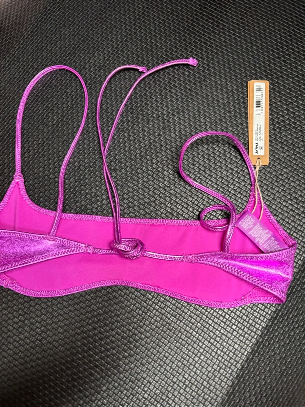 Skims Purple Metallic Bikini‎ Top NWT